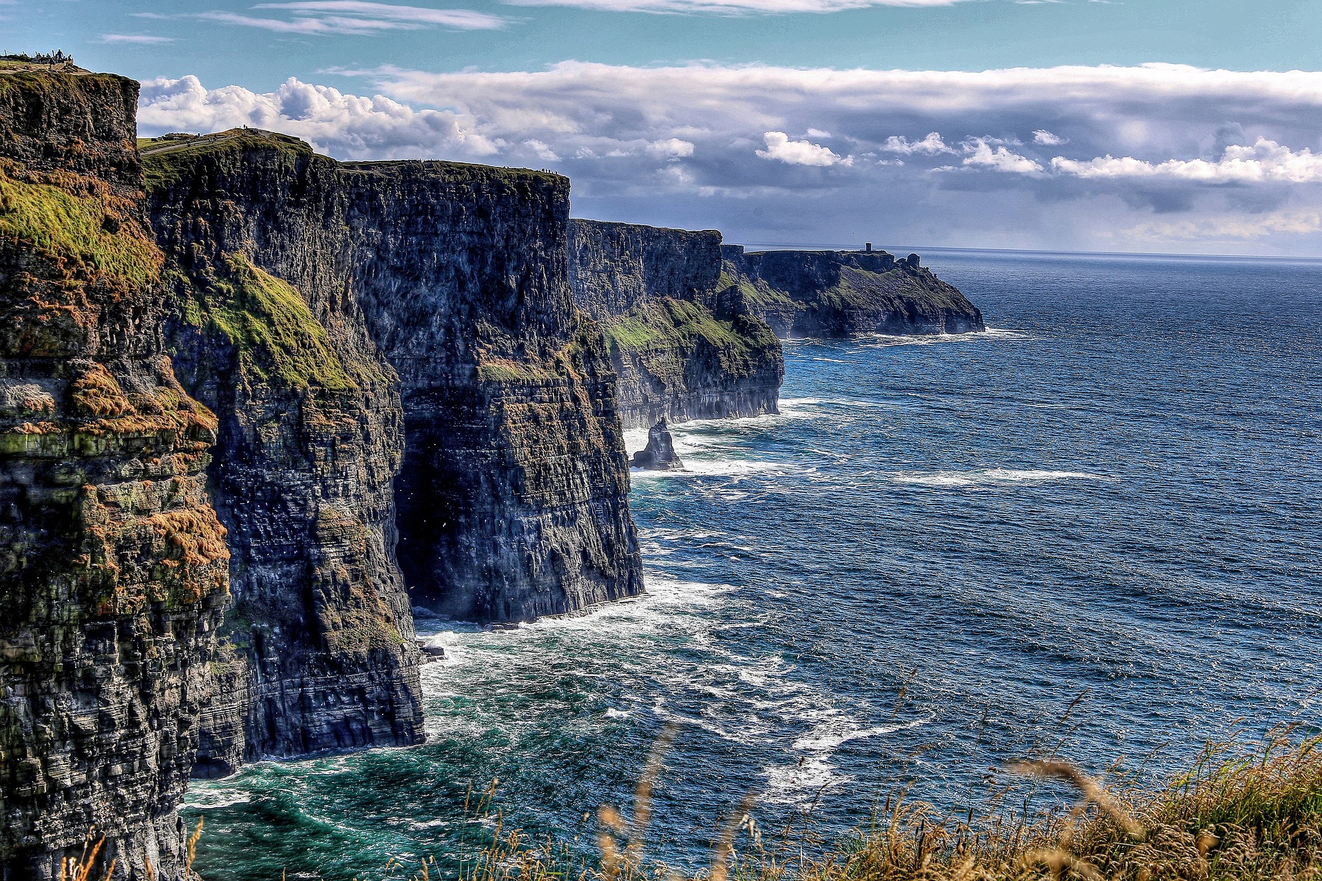 Утес. Скалы мохер, графство Клэр, Ирландия. Cliffs of Moher Ирландия. Океан скалы мохер Ирландия. Утёсы мохер Ирландия.